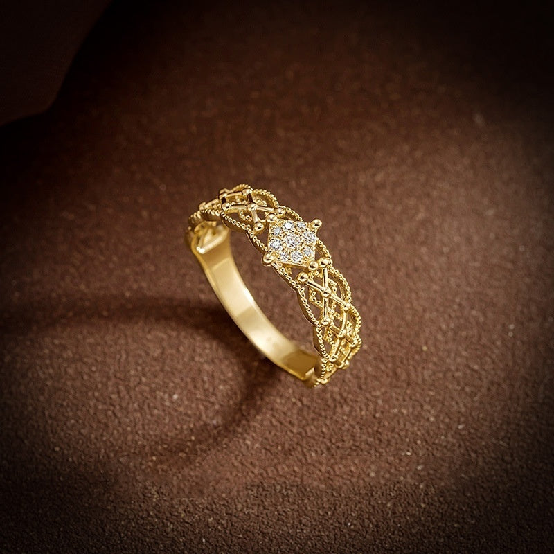 Pure 18K Jinrege Light Luxury Wide Version Fashion Ring β Timeless