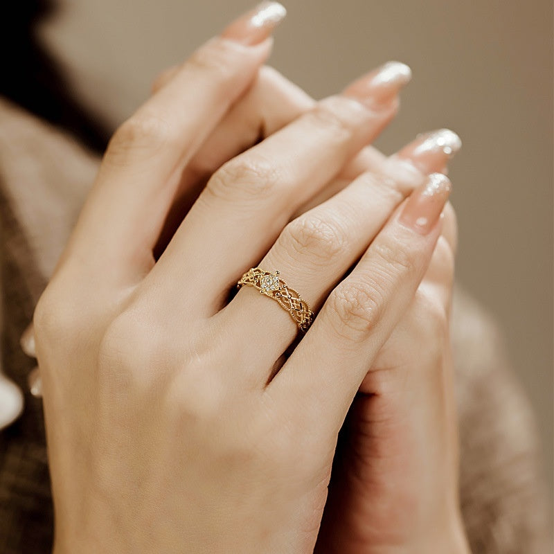 Pure 18K Jinrege Light Luxury Wide Version Fashion Ring β Timeless
