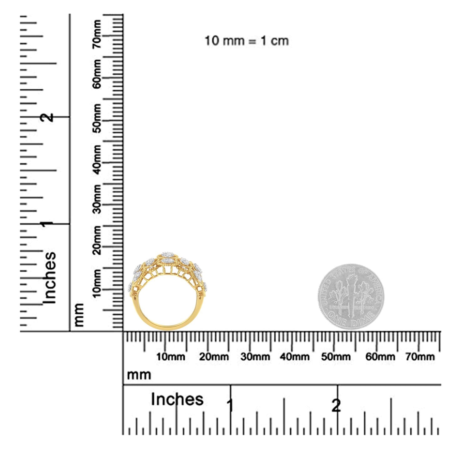 14K Yellow Gold Diamond Art Deco Ring (1/2 Cttw)