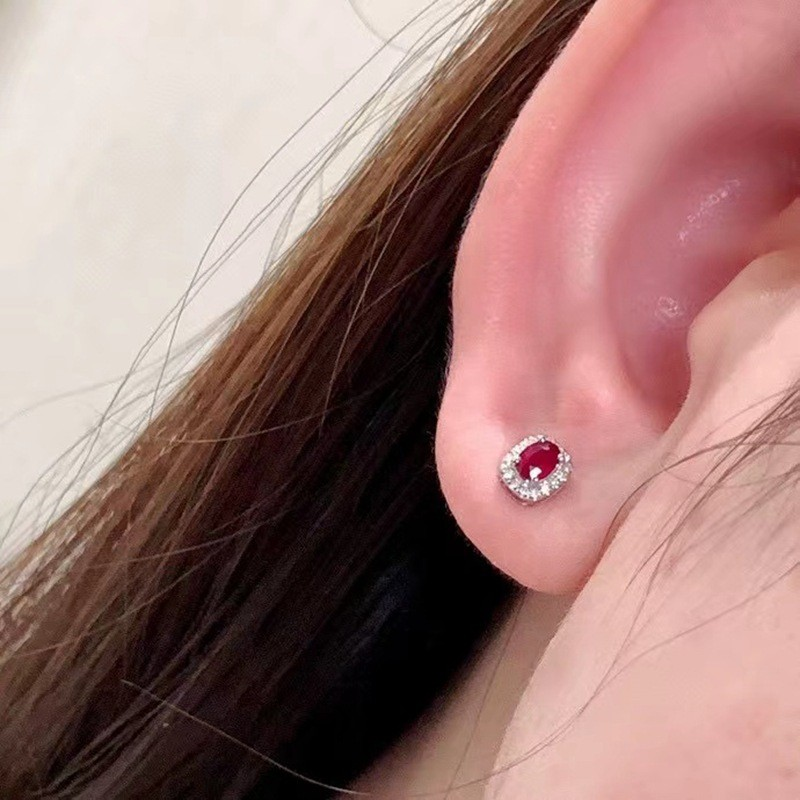 Pigeon Ruby Studs | 18K Royal Edition