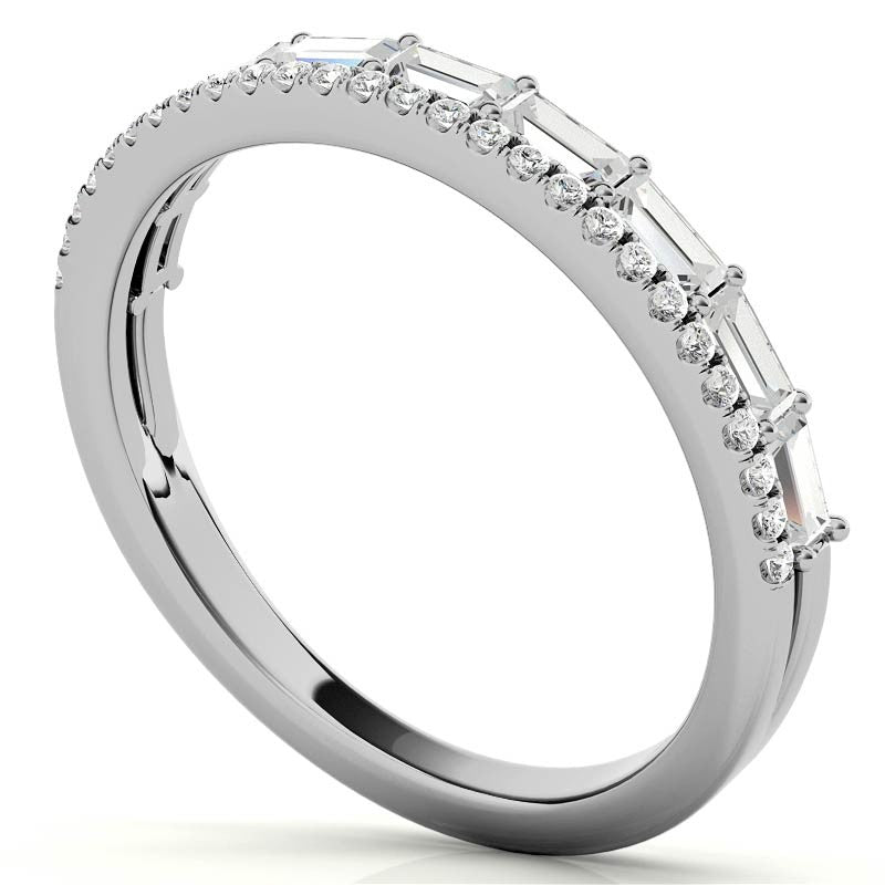 White Gold Moissanite Round Shape Ring