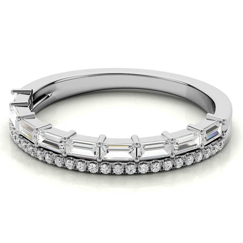 White Gold Moissanite Round Shape Ring