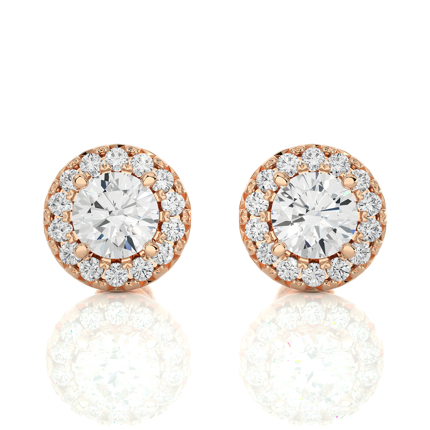 Rose Gold Moissanite Round Shape Detachable Earring