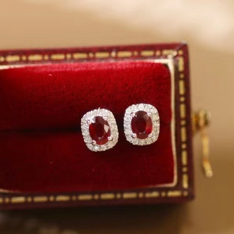 Pigeon Ruby Studs | 18K Royal Edition