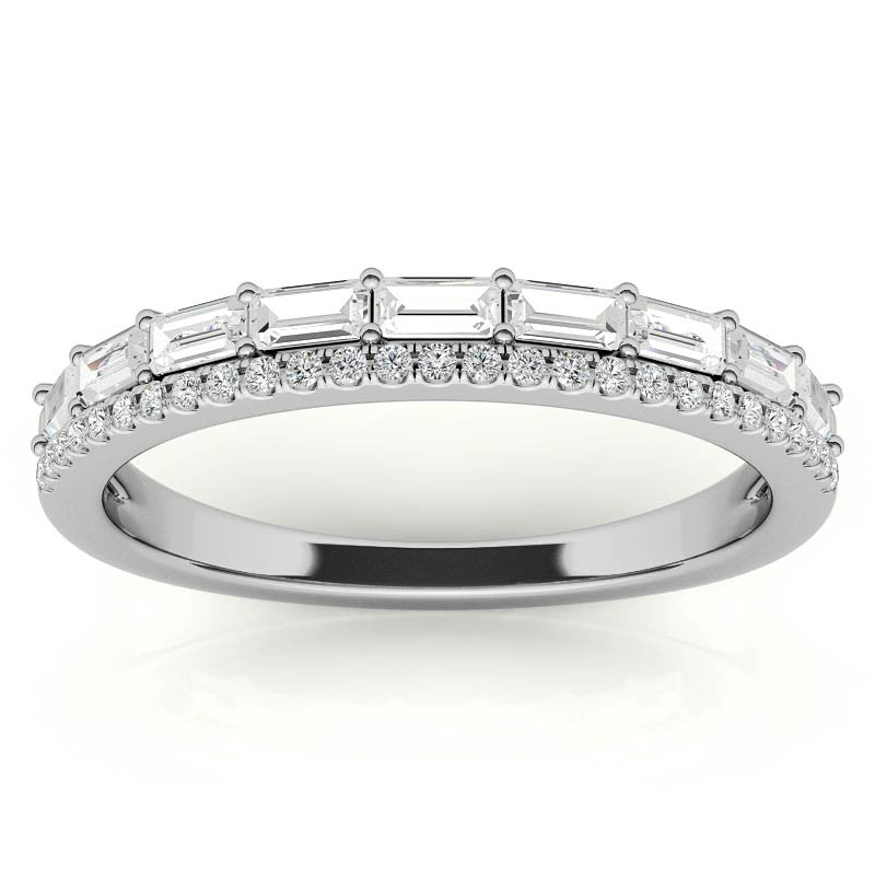 White Gold Moissanite Round Shape Ring