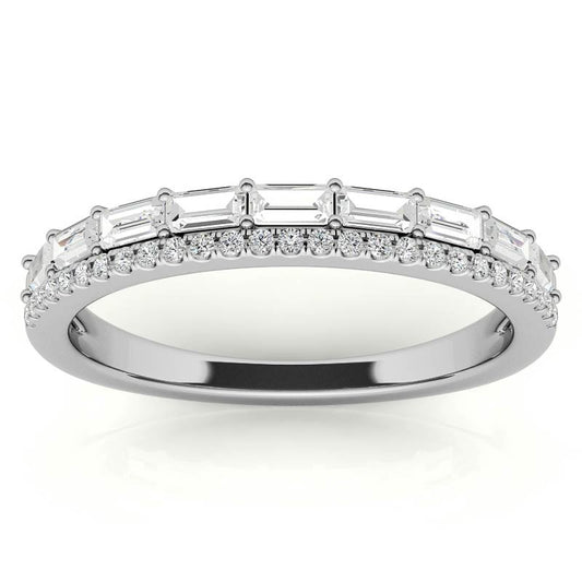 White Gold Moissanite Round Shape Ring