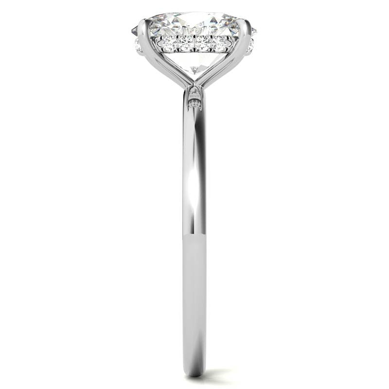 White Gold Moissanite Oval Shape Ring