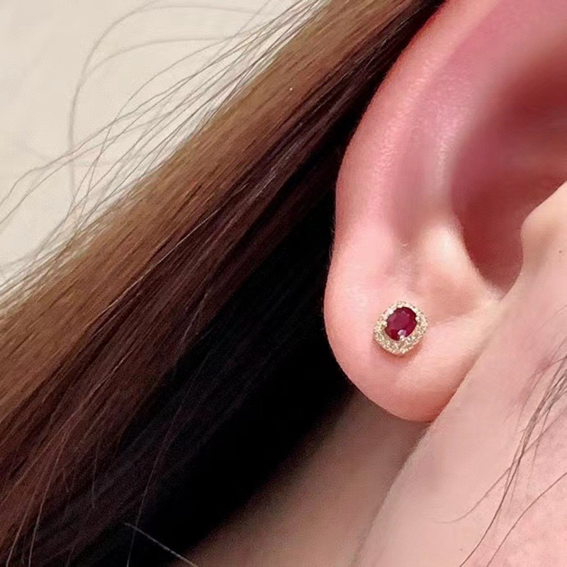 Pigeon Ruby Studs | 18K Royal Edition