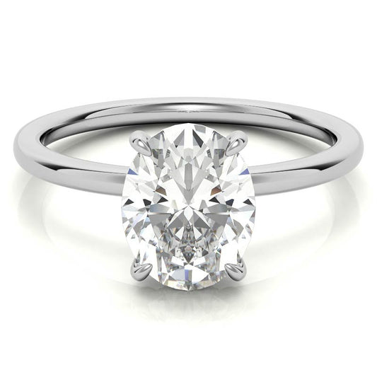 White Gold Moissanite Oval Shape Ring
